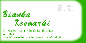 bianka kesmarki business card